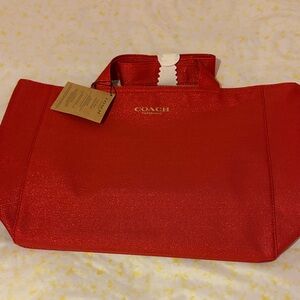 Coach Shimmering Red Tote Bag